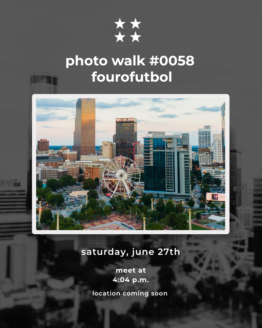 Fourofutbol photo walk social post.
